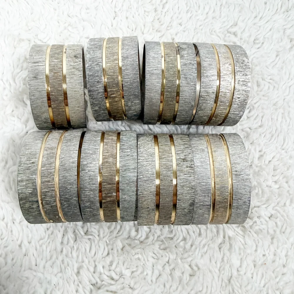 Mariposa Silver & Gold Napkin Rings Set of 8